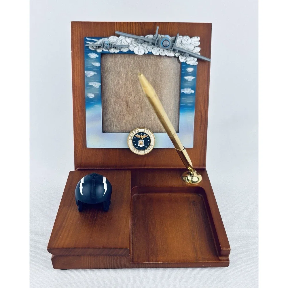 Vanmark U.S. Air Force Pilot Photo Frame Pen Holder Desk Set‎ American Heroes